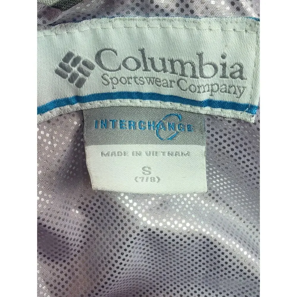 Columbia Jacket Girls Sz 7 8 Blue Abstract Waterproof Ski Snow 3in1 Shell Winter
